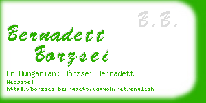 bernadett borzsei business card
