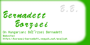 bernadett borzsei business card